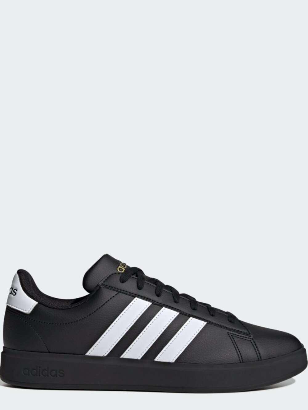 Adidas Men's Grand Court 2.0 Sneakers Black/White/Gold - Size 9 Tennis Shoes